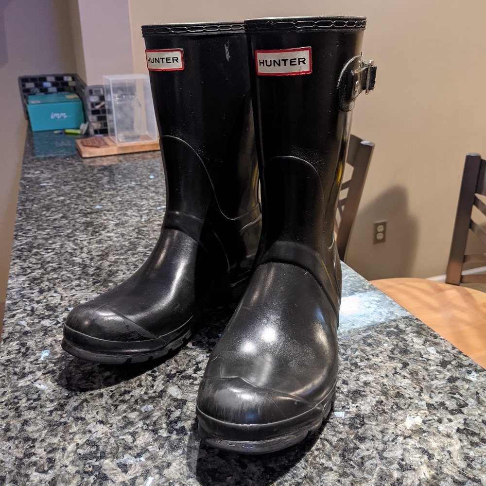 Women's Original Short Rain Boots: Black Gloss
